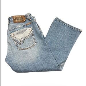 Vtg Lucky Brand Jana Rider Crop Jeans Womens 4/27 Blue Button Fly Made in USA